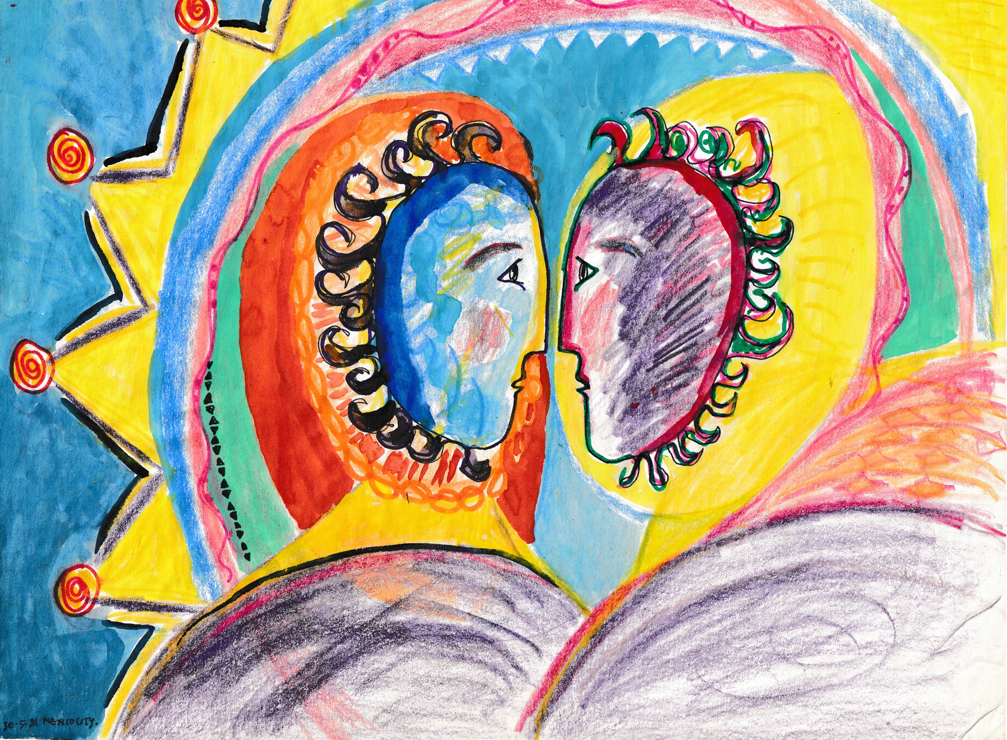 Painting by Linda Shanson, Mexico City, 1991
